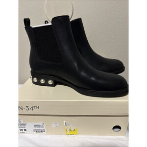 On 34th Jeovana Pearl Chelsea Booties Faux Leather Black Smooth 10M-MSRP $119